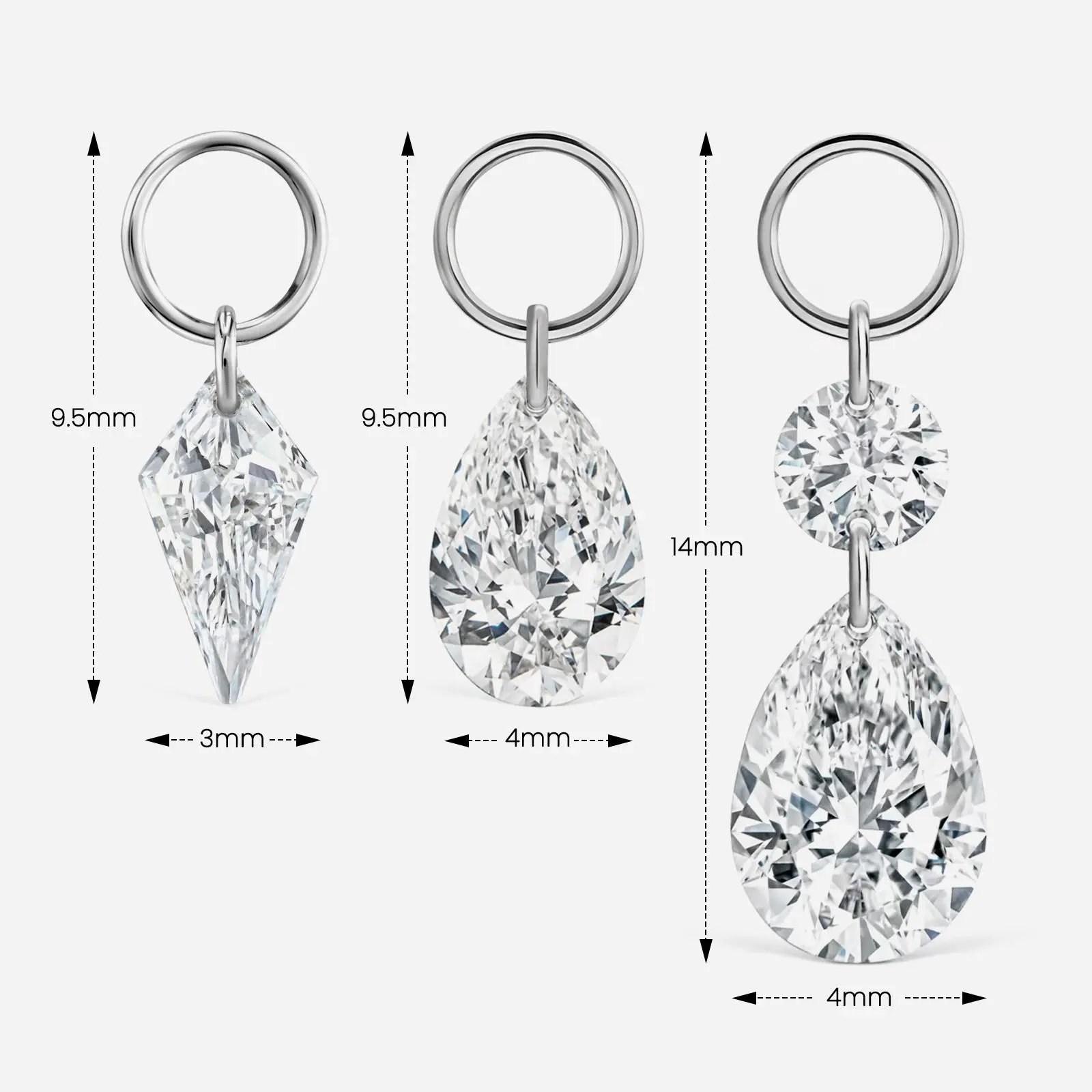 Piercing Accessories Small Pendant Kite Pendant Chain Titanium Ear Bone Cochlea Earlobes