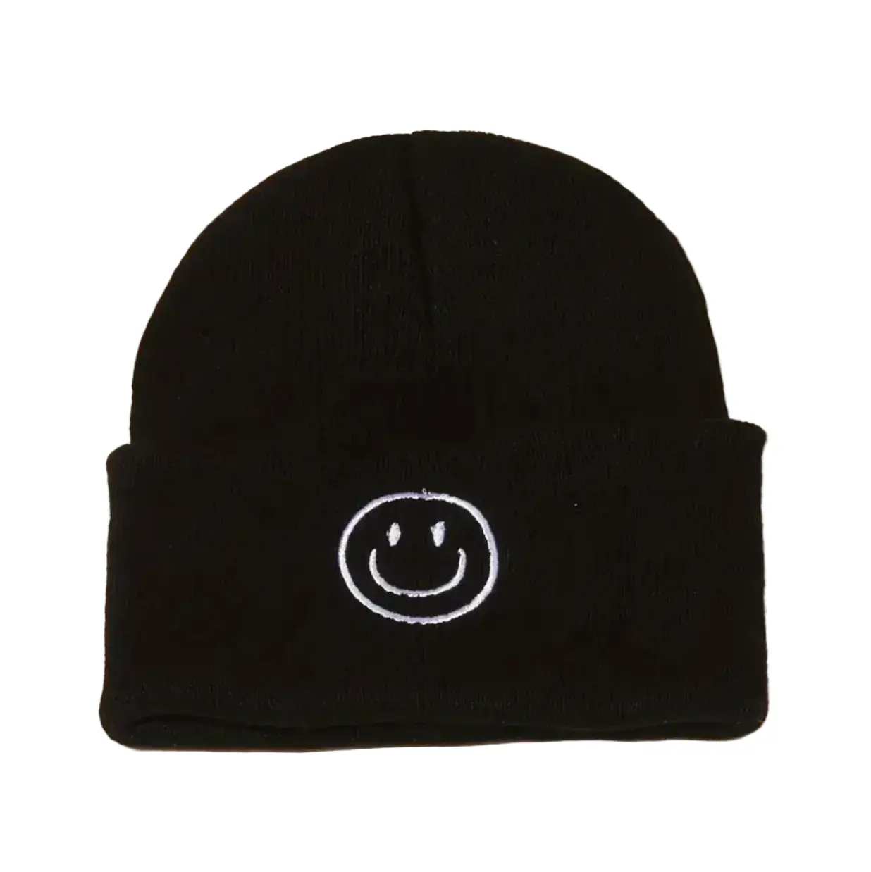 Smiley Face Beanie - Black