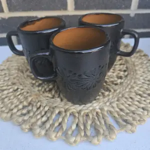 Black Talavera Mugs -Set of 2