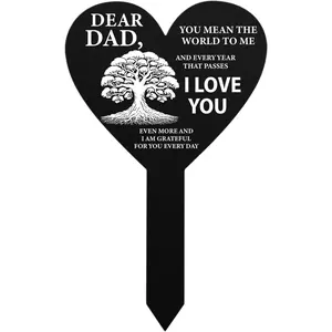 Grave Markers for Cemetery for Humans Dad Memorial Remembrance, Cemetery Plaques for Loss of Dad Stepdad Bonus dad Acrylic Grave Stake Outdoors Yard Garden Sympathy Decor