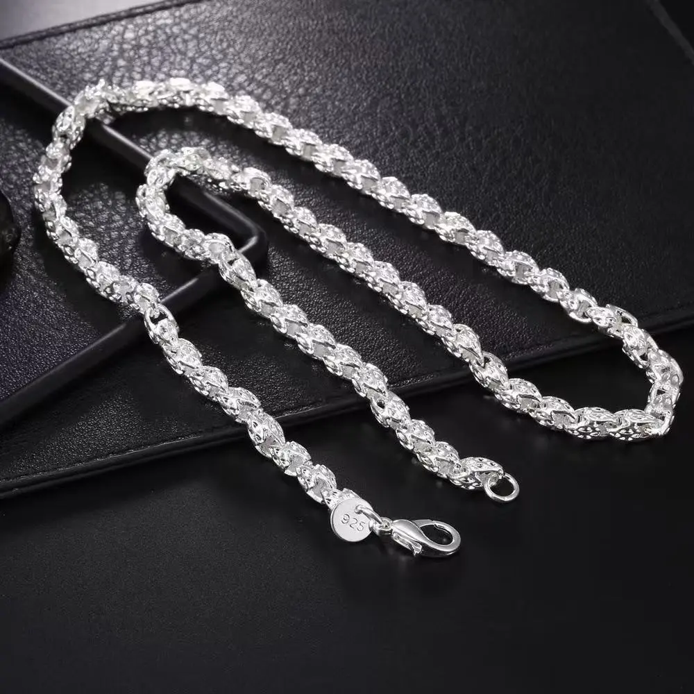 Silver-Plated Alloy Necklace Chain for Men & Women, 360° Polished Lead & Nickel-Free Skin-Friendly Silver Tone Chain, Italian Craftsmanship, Versatile Layering Chain for Pendants, Ideal Gift for Him