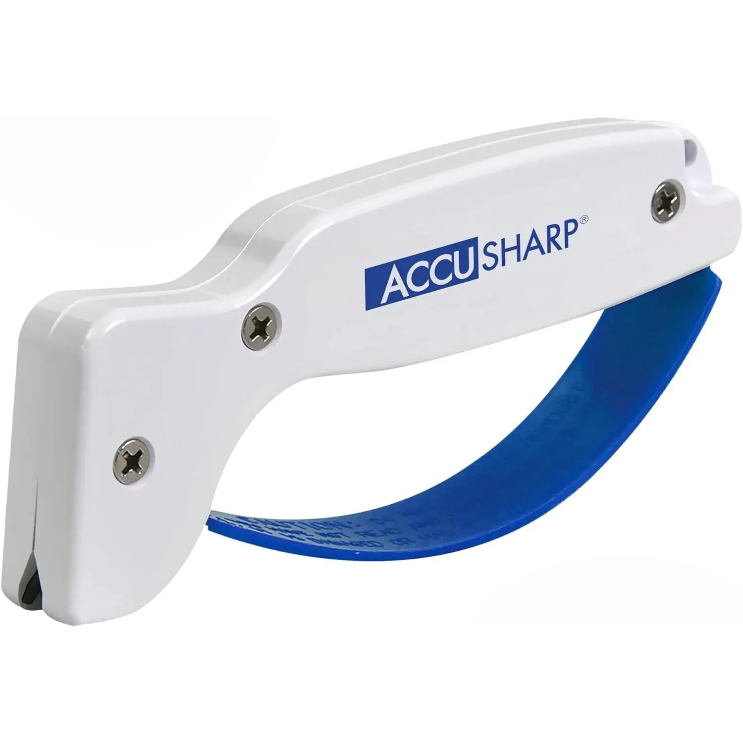Knife Sharpener, Ergonomic Comfortable Handle, Compact & Easy to Use, Restore and Hone Straight & Serrated, White
