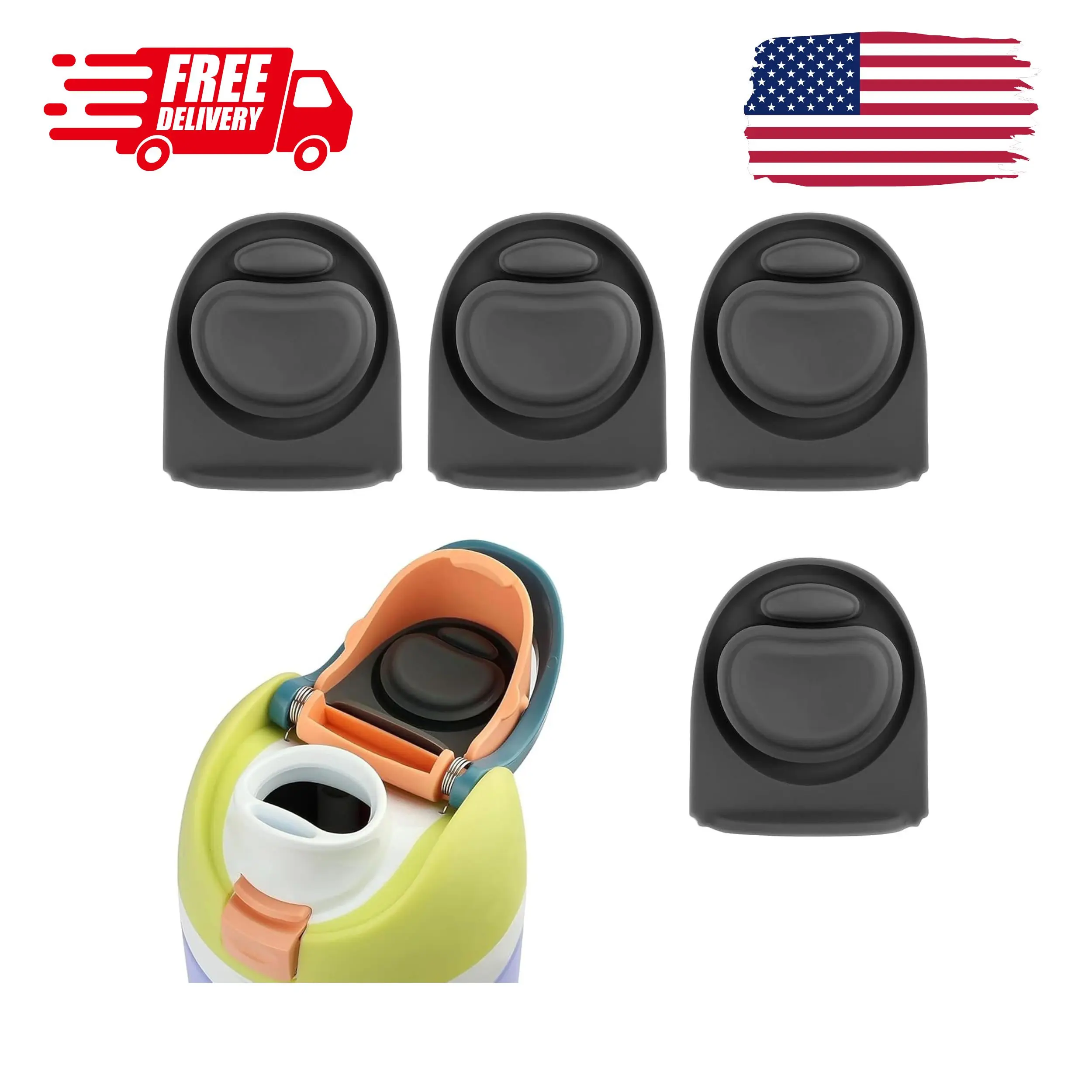 Rubber Seal Replacement Stopper, Silicone Cap Insert, Compatible with Owala Freesip, 4 Pack