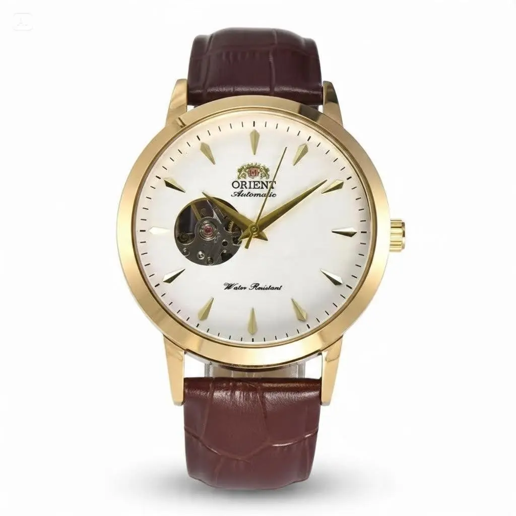 ORIENT Men Skeleton Automatic Mechanical Watch, Elegant Business Formal Wristwatch, Premium Leather Band, Waterproof Casual Dress Watch, Luxury Timepiece, Perfect Birthday & Anniversary Gift For Gentlemen