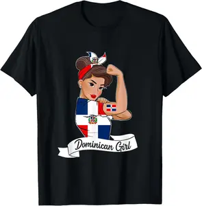 100% Cotton Dominicana Flag RD Dominican Republic Women Pride T-Shirt