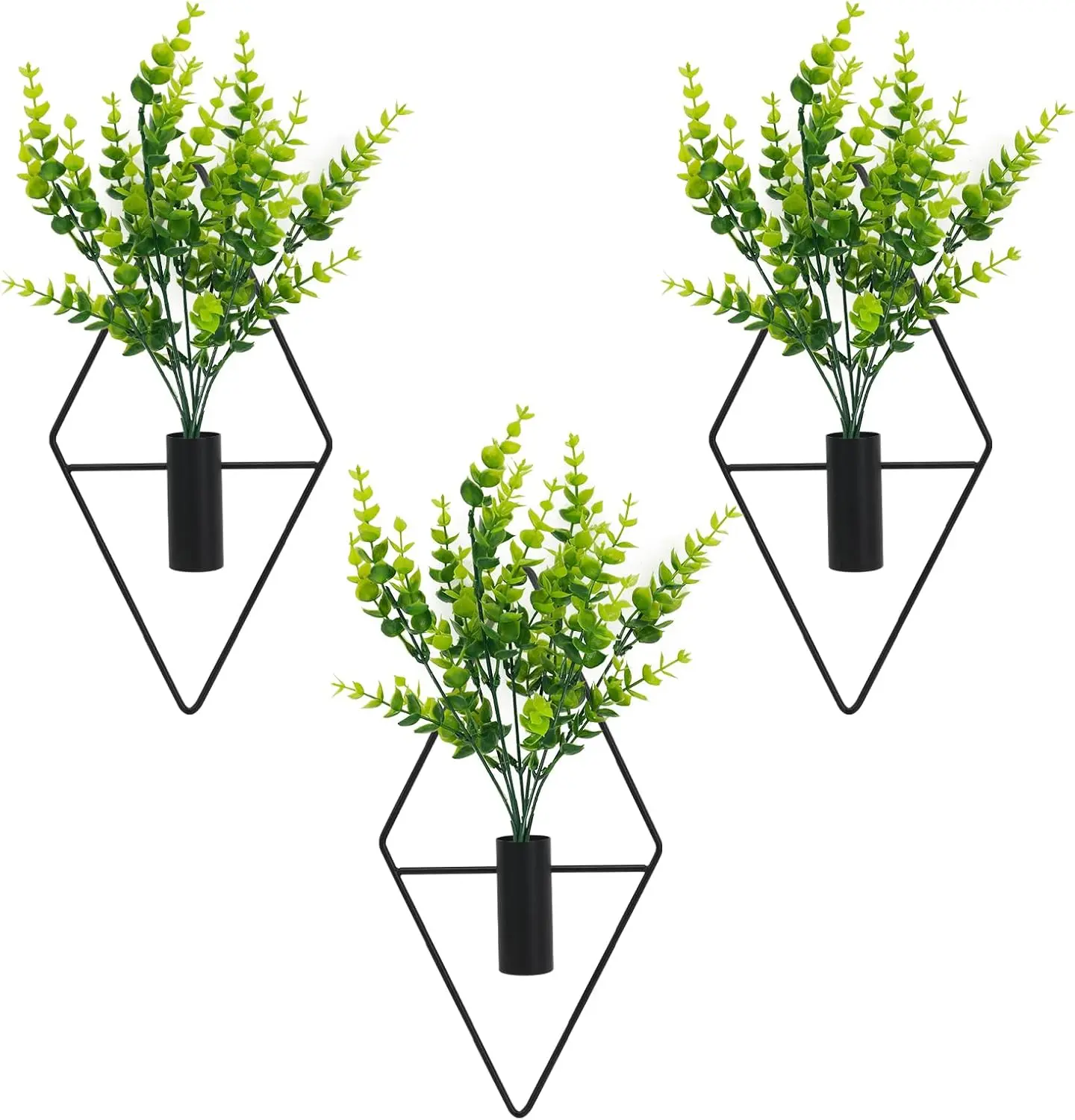 3PCS Wall Plants Artificial Decor, Boho Wall Decor, Home Office Living Room Wall Decor (Eucalyptus)