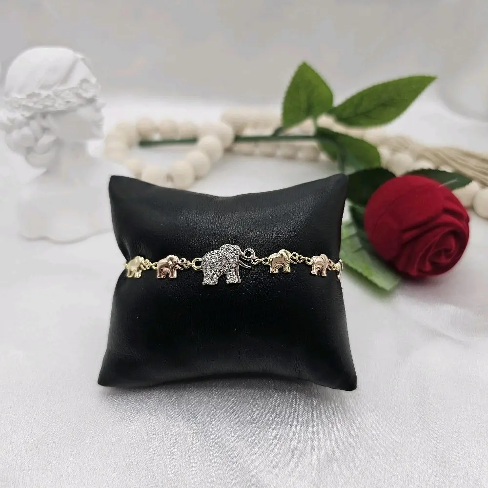 valdiviajewery #2129 Tricolor Elephant Bracelet 14k Gold Plated High Quality
