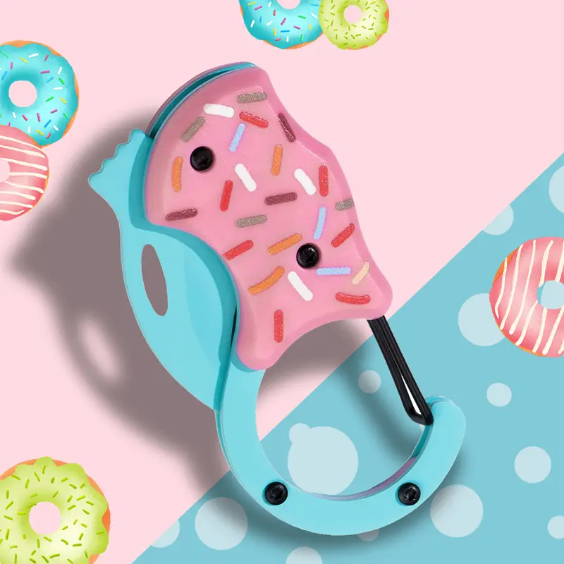 Pink Donut Design Mini EDC Pocket Knife - Folding Utility Box Cutter, Home Supplies Gadget, Outdoor Tool, Unique Useful Mini Guys Gift for Boyfriends and Adults, Gifts For Boyfriends, Gifts Adults