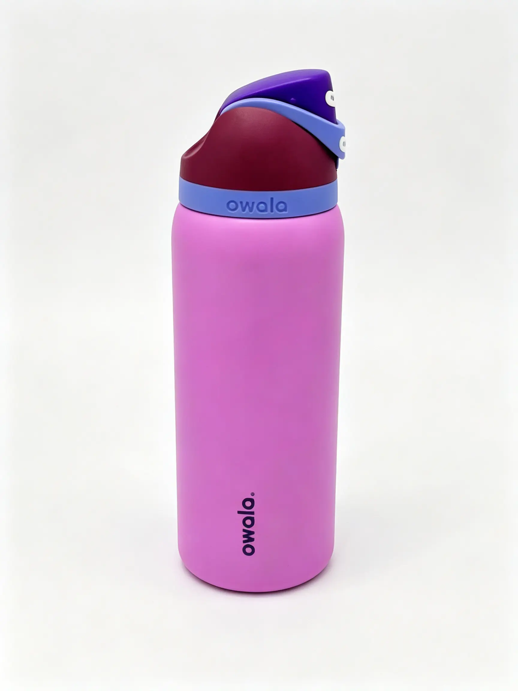 Owala FreeSip 32oz Pink Purple Color Block Insulated Water Bottle, Push Button Lock Lid Dual Sip Straw Spout Leakproof Stainless Steel Cup For School Teens Girls high-quality coffee thermal flip cowgirl core freesip protein shaker no horror western
