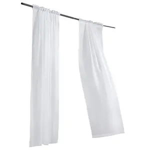 Sheer Curtains, 84 inches Long, 2 Panels Set Sheer White Curtains, Each 52 Wx 84 L, Dual Rod Pocket Installation, Polyester Window Drapes for Bedroom, Living Room, Balcony, Yard