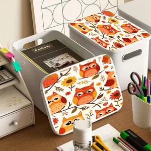 Durable Plastic Rectangular Storage Box, Cute Cartoon Pattern, Large Capacity Dustproof Container, Home Organizer for Cosmetics, Kitchen, Balcony