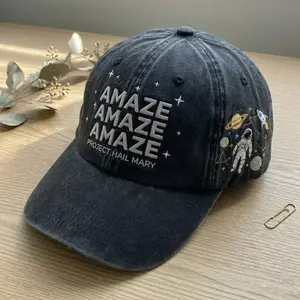 Embroidered Rocky Amaze Amaze Amaze Washed Out Hat, Planet Project Hail Mary Baseball Cap, Sci-fi Fantasy Bookish Hat, Gift For Book Lovers