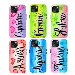 Zodiac Sign Phone Case Aquarius Gemini And More Glossy Phone Case Protection, Shockproof, Anti-Drop, Anti-Fingerprint For IPhone 17-12, Pro Max, Pro Plus, and Samsung S25-22 Protection Safety