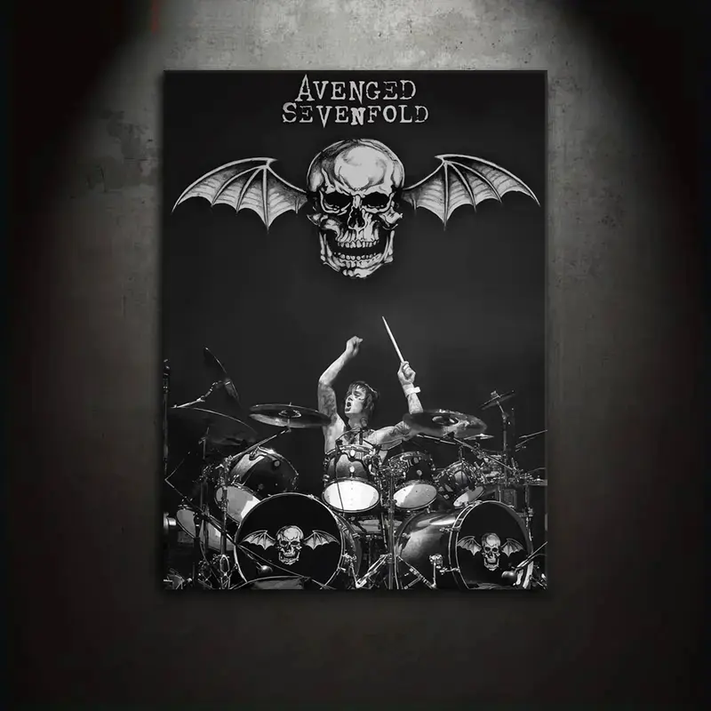 1 Piece/Set Canvas Painting Print Design Poster,Classic Fantasy Dark Gothic Pop Art, Deathbat Avenged Sevenfold Band,Gift for Heavy Metal Music Lovers,Gift for home, office & dorm, wall decor, Above Bed Wall Decor, Artistic, Room Wall Art