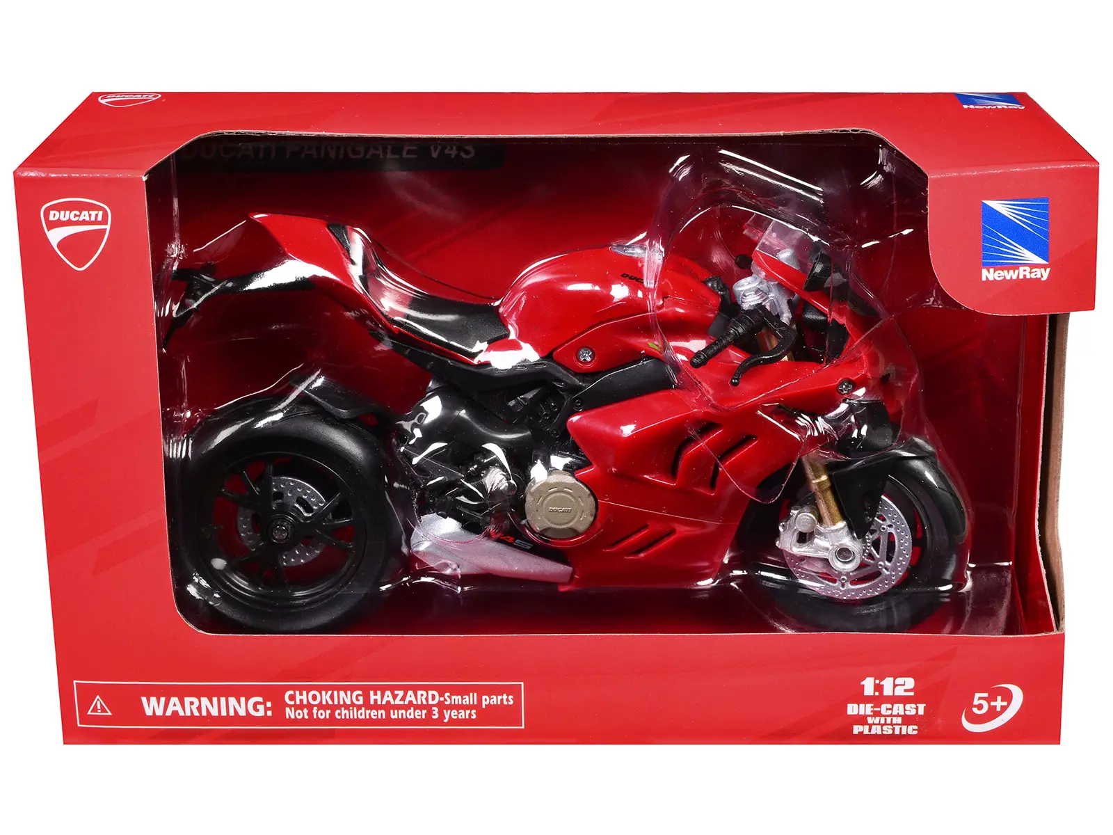 Ducati Panigale V4S Motorcycle Red 1/12 Diecast Model by New Ray