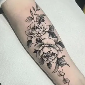 6 Large Herbal Tattoo Stickers, Including 1 Plain Flower Element And 5 Random Styles, Lasting 7-15 Days, Waterproof And Friction Resistant, Realistic Effect, Suitable For People Who Are Afraid Of Pain And Do Not Want To Tattoo