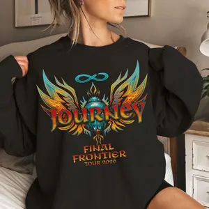 Journey Final Frontier Tour 2026 Shirt, Retro Rock Band Sweatshirt, Vintage 80s Music Aesthetic, Classic Rock Fan Gift, Graphic Concert Tee, Unisex Sweater Pullover Tee