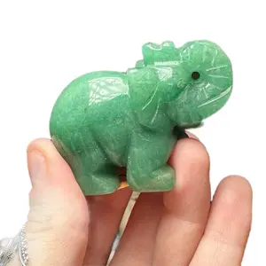 Green Adventrine Crystal Elephant for Home Decoration display aventurine cyr stals rainbow amethyst
