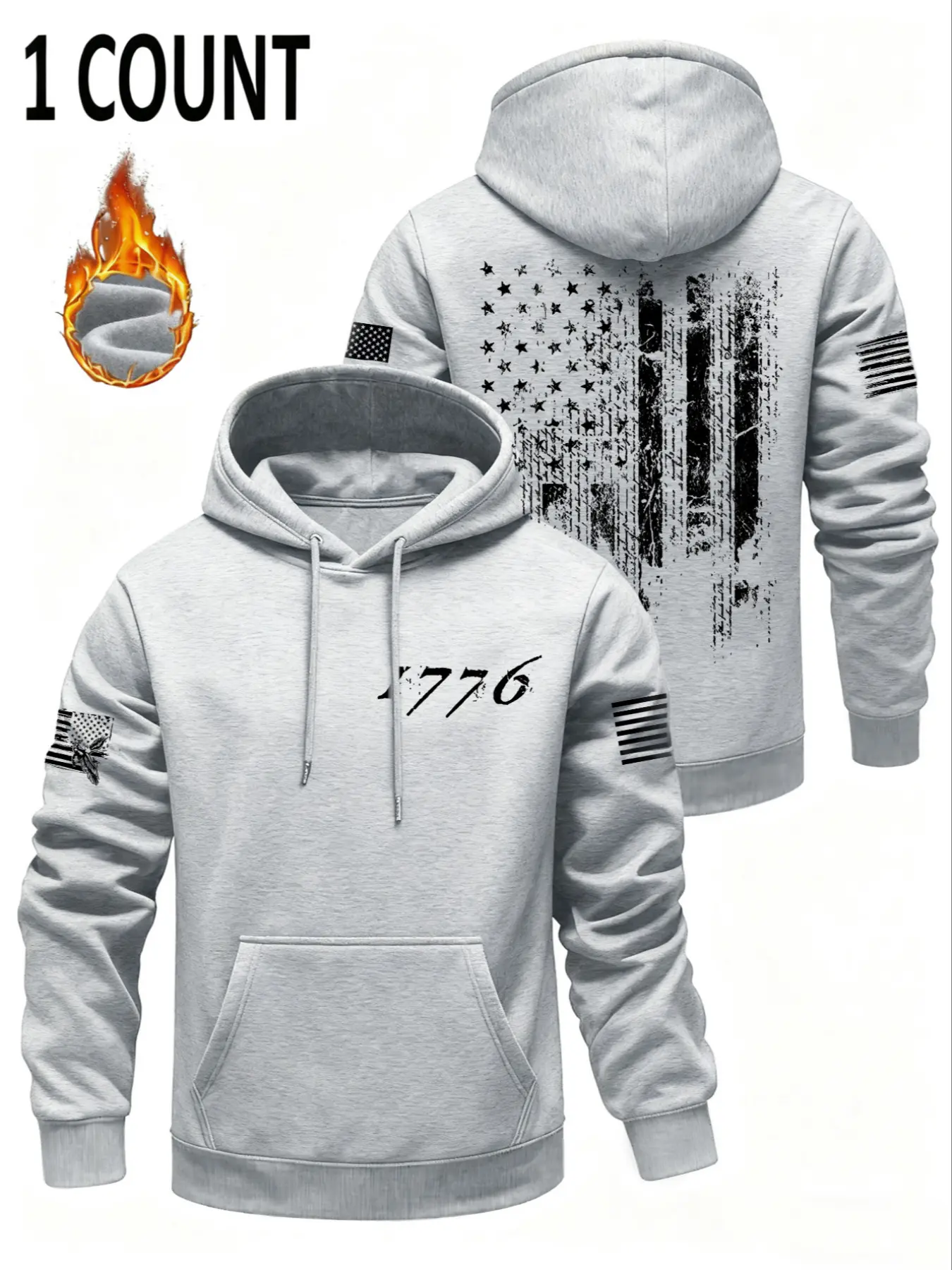 Men's Fall Winter Hooded Sweatshirt, Casual Loose-Fit Long Sleeve with Angel Letter Graphic Print, Street Style Fashion Top, Hoodie Sweatshirt