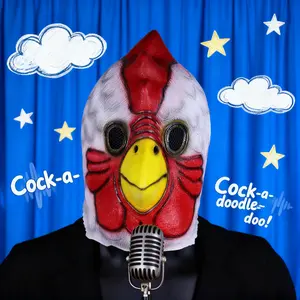 Latex Cartoon Rooster Head Mask Halloween Chicken Costume Mask Miami Role-Playing Deluxe Rooster Mask Animal Carnival Party Props