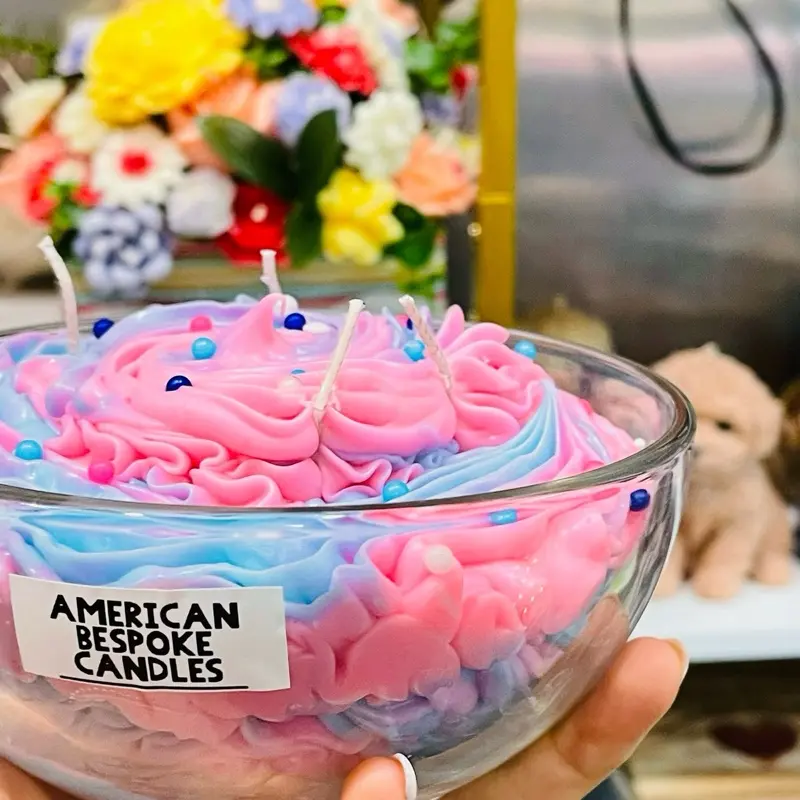 Cotton Candy Soy Wax Candle - 1.50L, +30h Burn Time, Ideal for Room Decor