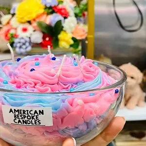 Cotton Candy Soy Wax Candle - 1.50L, +30h Burn Time, Ideal for Room Decor