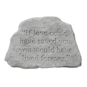 212 MAIN Stone Memorial Plaque, 6.5x4.5in Wall Mount Weatherproof Outdoor Decor, "If Love Could Have Saved You" Design