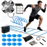 Sweetcrispy 【Back To School】Full-Set Agility Soccer Equipment - 20ft Speed Ladder, 12 Soccer Cones, 4 Agility Hurdles, Jump Rope, Parachute Resistance Gear, Carry-Bag Portable for Kids, Built for Intense Workout Sessions