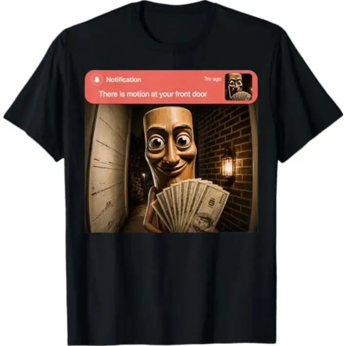 Graphic Print T-Shirt There Is Motion At Your Front Door Tung Tung Tung Sahur T-Shirt,Muppet