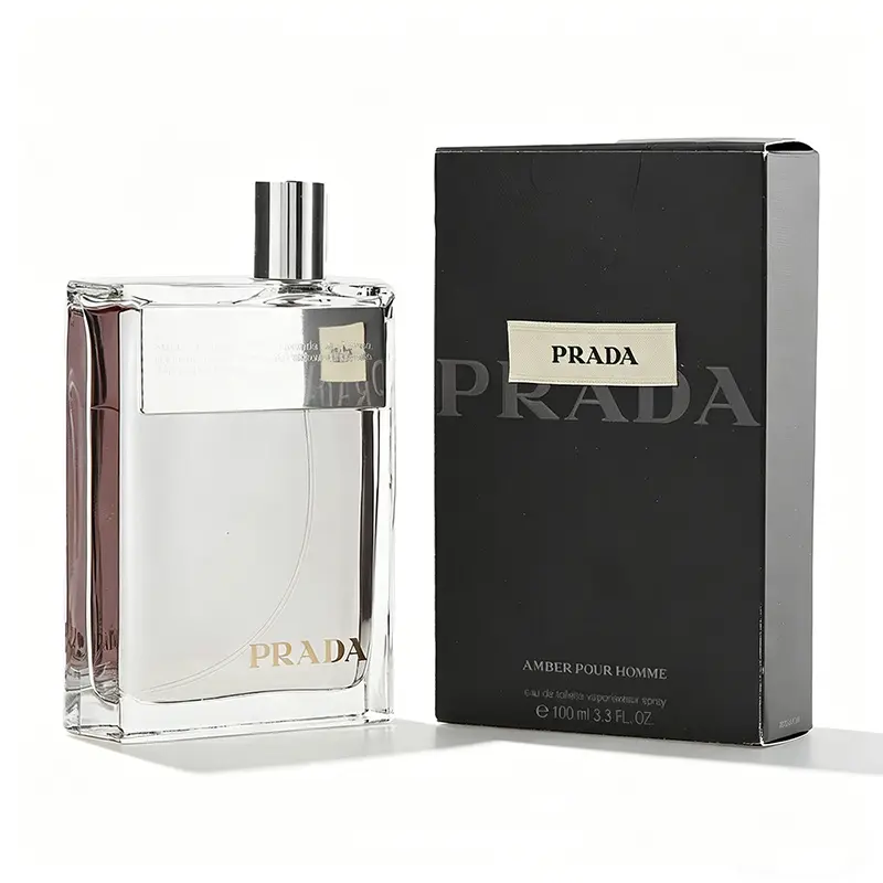 Prada Amber Pour Homme Men's Eau de Toilette Spray  3.4 oz (100ml) Amber Fougère