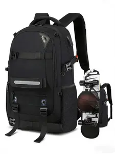 Sliding Laptop Backpack with USB Charging Port, Rfid Anti-Theft Lock, Waterproof Fabric, Fits 15.6 Inch Laptops, Business Travel Men