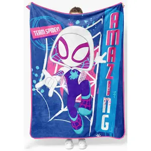 Jay Franco Marvel Spidey and Friends Amazing Ghost Spider Plush Throw Blanket
