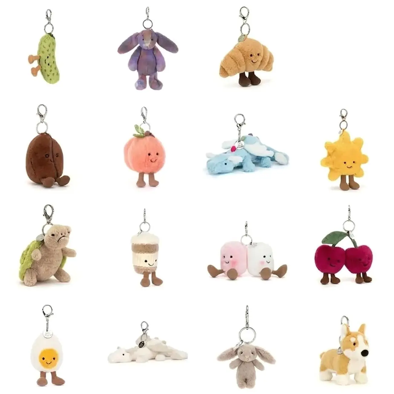 Jellycat Bag Charm Collection - Cute Mini Stuffed Animal Keyring, Soft Bag Charm, Birthday Gift for Kids, Collectors' Fashion Accessory, Trending 2026
