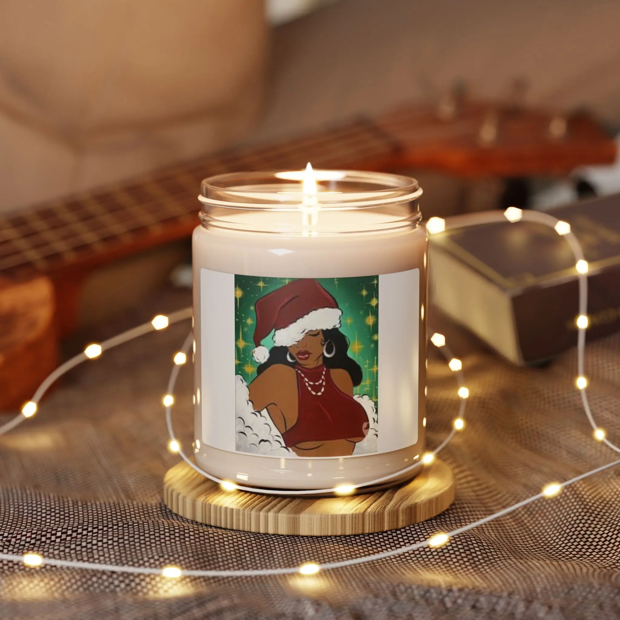 Scented Candle, Naughty Mrs Claus Design, Christmas Candle, Holiday Candle, Festive Home Decor, Winter Candle Gift