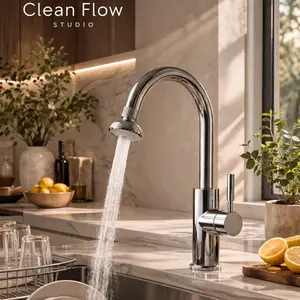 【CleanFlow Studio】Anti-Splash Faucet Nozzle | 360° Reach & Mess-Free Design | Smooth Water Pressure Boost | Quick 1-Minute Install | Universal Fit for Family Sinks