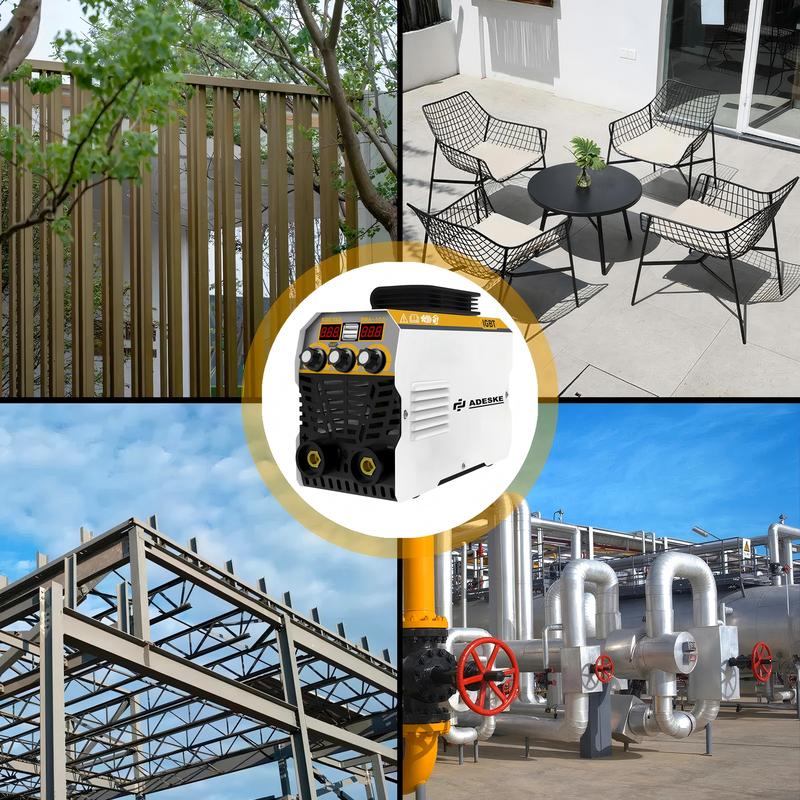 ADESKE MMA-155 Portable Welding Machine – Dual Voltage 110V/220V, 120A Output, Digital Display, Overload Protection, Complete Welding Kit for Home, Auto Repair & Construction