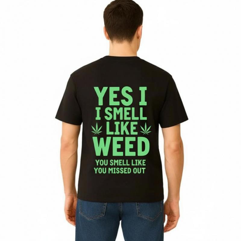 heavy-duty fashion sweatshirt Black Hoodie Yes I Smell Like Weed You Smell Like You Missed Out Marijuana Leaf Print Casual Streetwear for Men and Women Menswear Natural clearance deals today tiktok shop deals clearance deals clearance items print hoodie m
