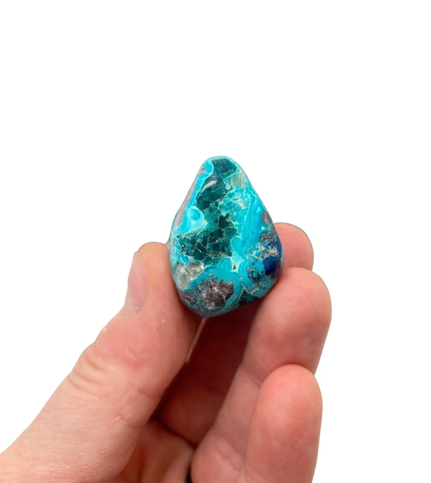 Dioptase Chrysocolla Tumbled Stone for Healing and Meditation