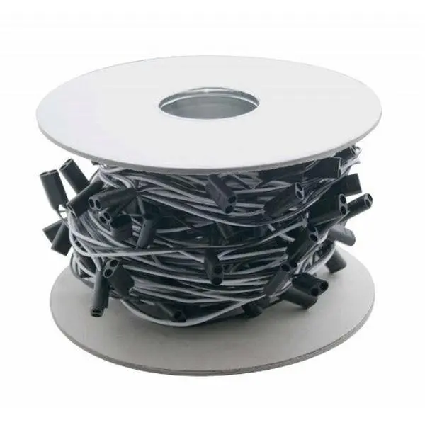 150-Piece Water Resistant Insulated 2-Prong 0.180" Female Bullet Plug Wire Harness Roll, 16-Gauge Wire, 75' Long, 6" Spacing, Plug Connection, 0.180" Female Bullet Type Plug