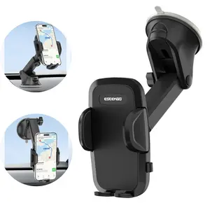 Car Phone Holder for iPhone Samsung Galaxy Google Pixel, Adjustable Car Windshield Phone Mount, Car Phone Navigation Bracket with Suction Cup, Multifunctional Car Phone Dashboard Mount, 360 Degree Rotatable