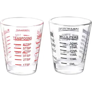 Shot Glasses Measuring cup Espresso Shot Glass Liquid Heavy Glass Wine Glass 26-Incremental Measurement 1oz