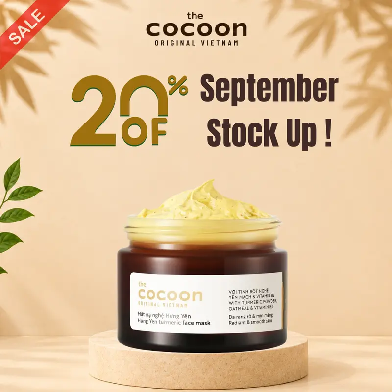 Cocoon Hung Yen Turmeric Face Mask - 100% Vegan Cosmetic Deep Moisturizing Mask Hydrating Firming Brightening