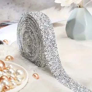 Self-Adhesive Resin Rhinestone Strip, Glitter Trim Ribbon, Rhinestone Embellished, DIY Accessories, Sparkling Decoration, Fashion Projects, Easy Application, Versatile Use, Rhinestone Sparkle