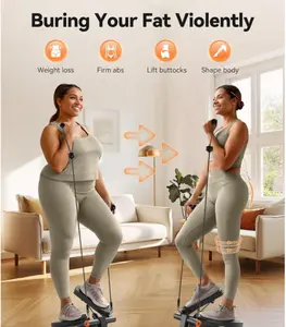 Niceday Mini Stepper with Resistance Bands, 300LBS Capacity Hydraulic Fitness Stepper, Compact StairStepper w/ LCD Monitor for Effective Home Workouts