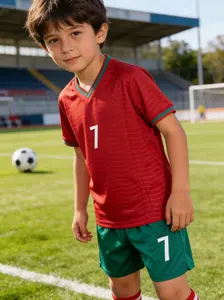 #7 Portugal-Style Number Soccer Jersey Set Men's Football Training Kit Short Sleeve