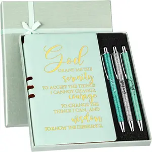 5 count Christian Gifts for Women Christian Mother Day  Prayer Journal Religious for Women God Notebook Pen with  Box Scripture Notepad for Church Sunday School Favors, Green