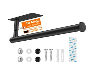 2nd Gen Paper Towel Holder Under Cabinet No Drilling Self Adhesive or Drilling Wall Mount for Kitchen RV Fit Mega Roll SUS304 Stainless Steel Durable Space Saving Design
