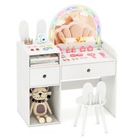 White -Colorful Light Mirror, Storage Compartments