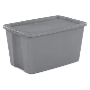 30 Gal Extra-Large Plastic Storage Bin with Snap-On Lid, Durable Home Organiser Storage Boxes, Gray