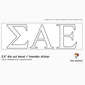 Pro-Graphx Sigma Alpha Epsilon Sticker Greek Sorority Decal for Car, Laptop, Windows, Officially Licensed Product, Girls College Group Monogram Design 2.5" Tall - White